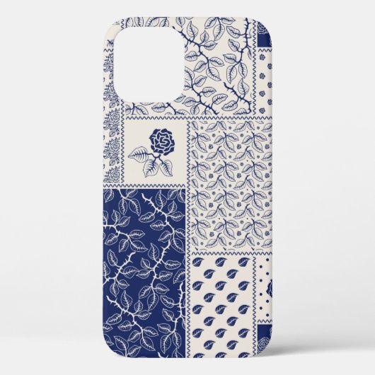 抽象芸術の縫い目のない継ぎはぎ模様、濃い色 Case-Mate iPhoneケース (裏面)