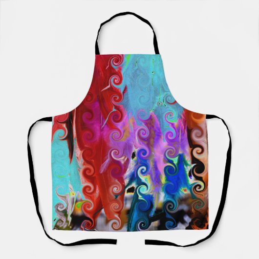 抽象芸術の縮れ毛デザイン エプロン (正面)