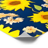 抽象芸術の美しいひまわり ポスター (角)