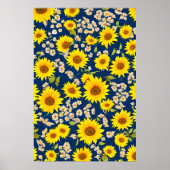 抽象芸術の美しいひまわり ポスター (正面)