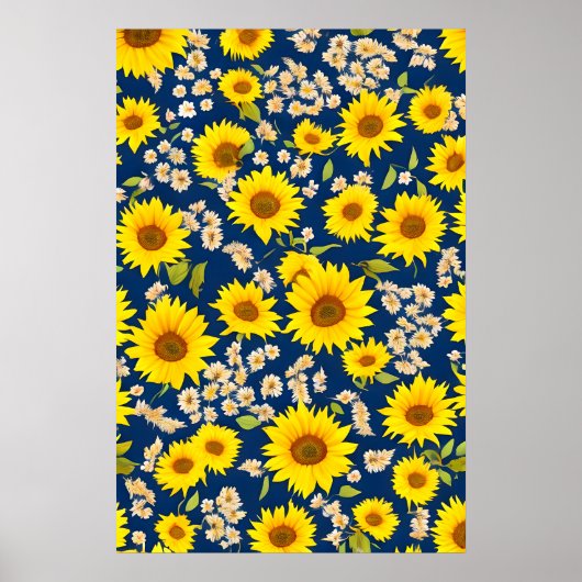 抽象芸術の美しいひまわり ポスター (正面)