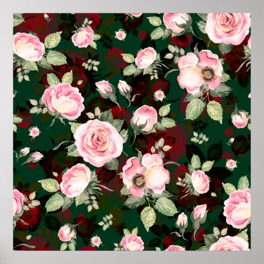 抽象芸術の美しいパタ描ーン咲き ポスター (正面)