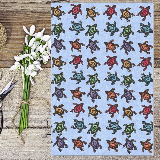 抽象芸術の群カラフルれ青 薄葉紙