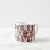 抽象芸術の羽：カラフルヴィンテージの背景。 エスプレッソカップ (正面右)