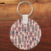 抽象芸術の羽：カラフルヴィンテージの背景。 キーホルダー (裏面)