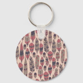 抽象芸術の羽：カラフルヴィンテージの背景。 キーホルダー (裏面)