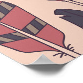 抽象芸術の羽：カラフルヴィンテージの背景。 ポスター (角)