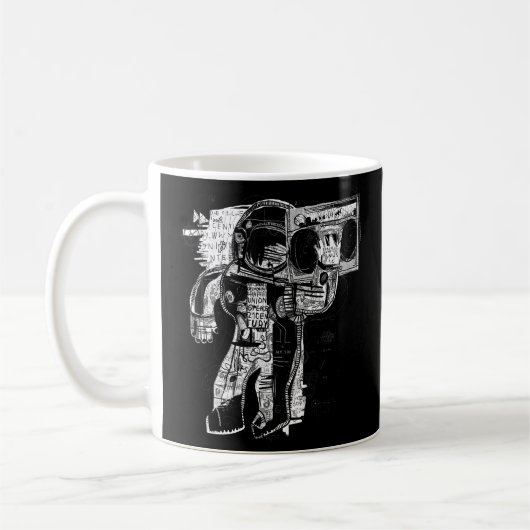 抽象芸術の聞音楽イラストレーション コーヒーマグカップ (左)