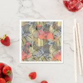 抽象芸術の背景にフラミンゴ スタンダードカクテルナプキン (インサイチュ)