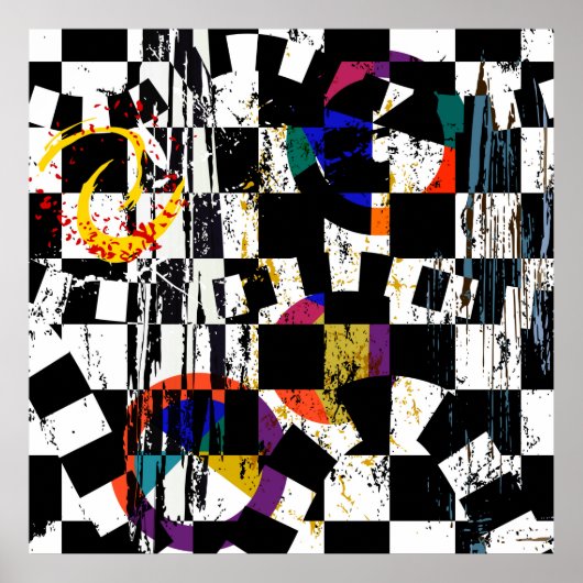 抽象芸術の背景の構成(ストローク付き)、spl ポスター (正面)