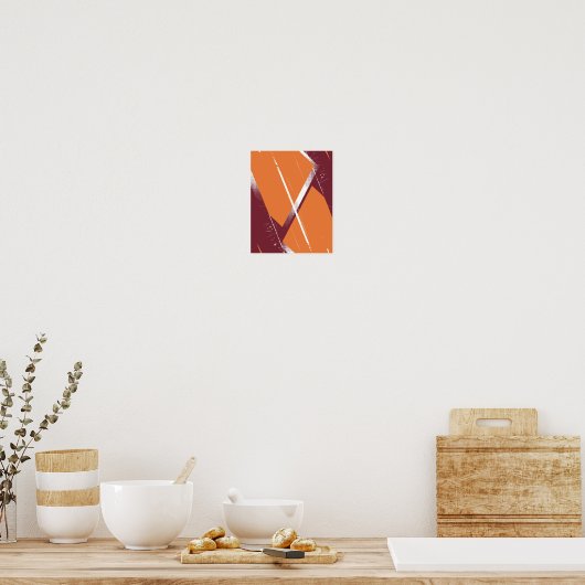 抽象芸術の背景を持つ幾何学的なアート ポスター (キッチン)