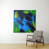 抽象芸術の背景アクリルブラック、黄、青、 タペストリー (インサイチュ)