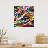 抽象芸術の背景アートカラフル、文字列 ポスター (キッチン)