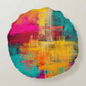 抽象芸術の背景テクスチャ。2dイラストレーション式 ラウンドクッション (裏面)