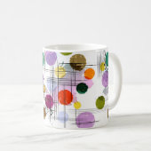 抽象芸術の背景パターン(円、線、  コーヒーマグカップ (正面右)