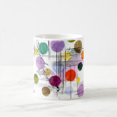 抽象芸術の背景パターン(円、線、  コーヒーマグカップ (中央)