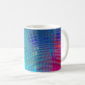 抽象芸術の背景波状カラフルデザイン壁 コーヒーマグカップ (正面右)