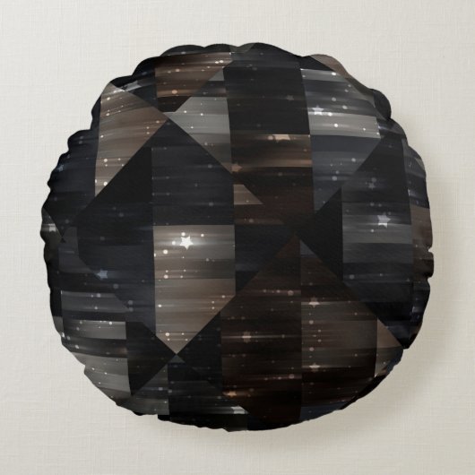 抽象芸術の背景灰色モザイクイラストレーション ラウンドクッション (正面)