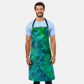 抽象芸術の背景青と緑のモザイク背景 エプロン (着用した状態)