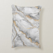 抽象芸術の背景、クリエイティブのテクスチャ（白いマー） アクセントクッション (裏面(縦))