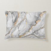 抽象芸術の背景、クリエイティブのテクスチャ（白いマー） アクセントクッション (裏面)