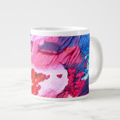 抽象芸術の背景 ジャンボコーヒーマグカップ (正面右)