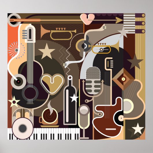 抽象芸術の背景 ポスター (正面)