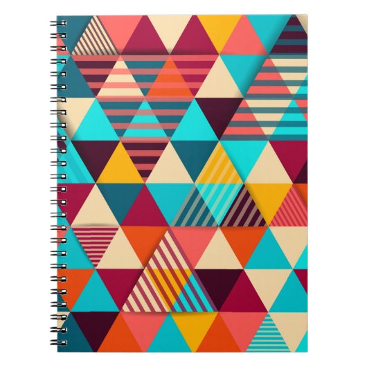 抽象芸術の背景（三角形）モダンg ノートブック (正面)