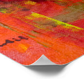 抽象芸術の背景（白い花） ポスター (角)