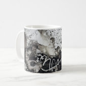 抽象芸術の背景(白黒) コーヒーマグカップ (正面左)