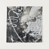 抽象芸術の背景（白黒） タペストリー (正面(横))