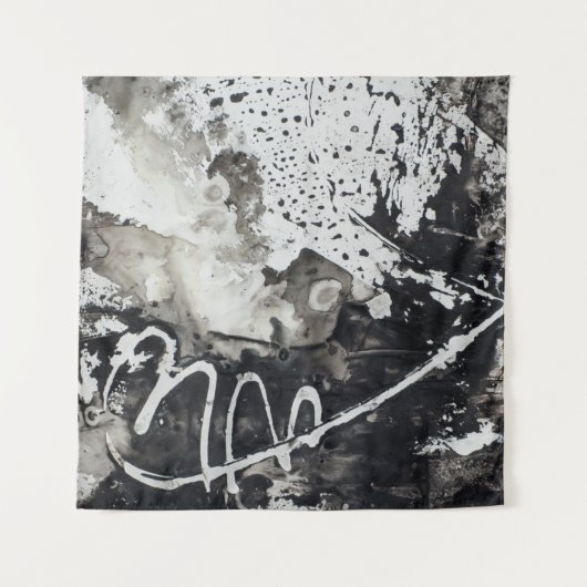 抽象芸術の背景（白黒） タペストリー (正面)