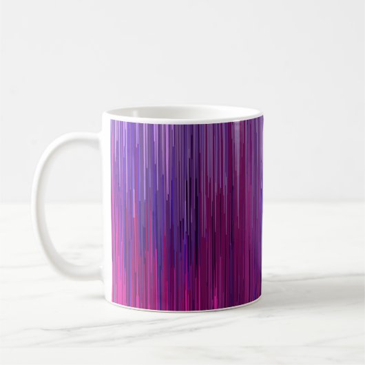 抽象芸術の背景(薄い紫の縦線) コーヒーマグカップ (左)