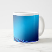 抽象芸術の背景(青) ジャンボコーヒーマグカップ (正面右)