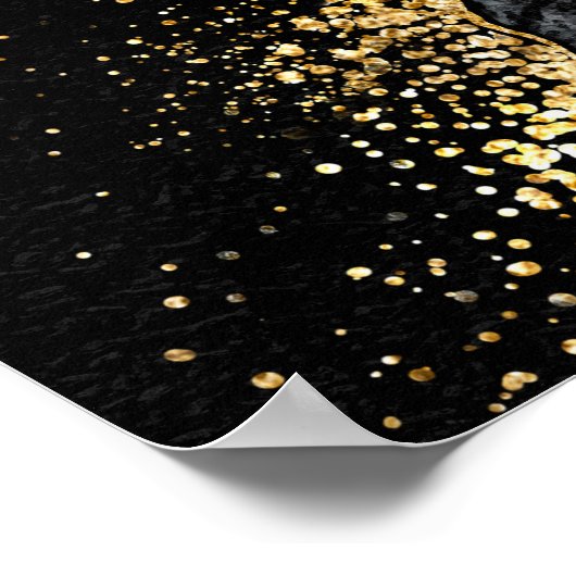 抽象芸術の背景、黒と白の大理石モザイク ポスター (角)