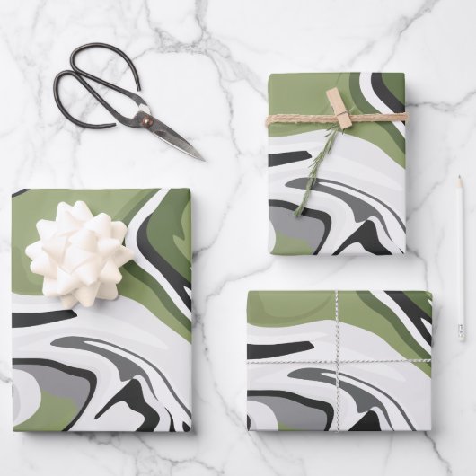 抽象芸術の自然流 ラッピングペーパーシート (正面)