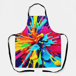 抽象芸術の色と絵を描爆発 エプロン