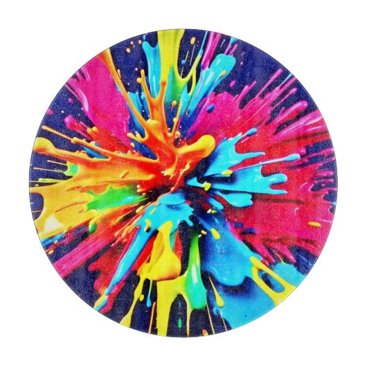 抽象芸術の色と絵を描爆発 カッティングボード (正面)