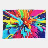 抽象芸術の色と絵を描爆発 キッチンタオル (横)