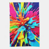 抽象芸術の色と絵を描爆発 キッチンタオル (縦)