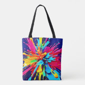 抽象芸術の色と絵を描爆発 トートバッグ (裏面)