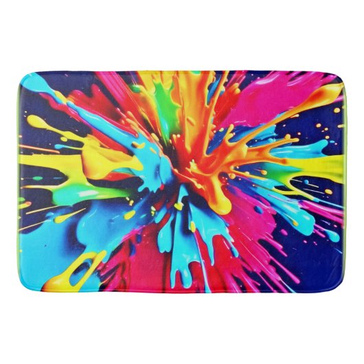 抽象芸術の色と絵を描爆発 バスマット (正面)