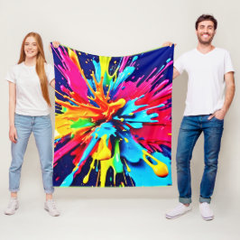 抽象芸術の色と絵を描爆発 フリースブランケット
