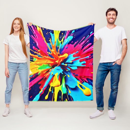 抽象芸術の色と絵を描爆発 フリースブランケット (インサイチュ)