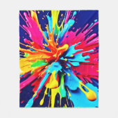 抽象芸術の色と絵を描爆発 フリースブランケット (正面)