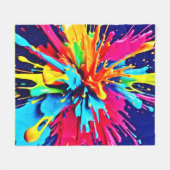 抽象芸術の色と絵を描爆発 フリースブランケット (正面(横))