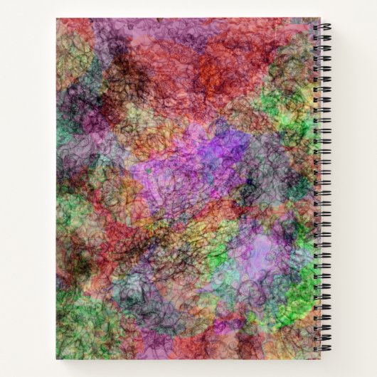 抽象芸術の色のかわいらし渦巻き紫ピンク緑 ノートブック (裏面)