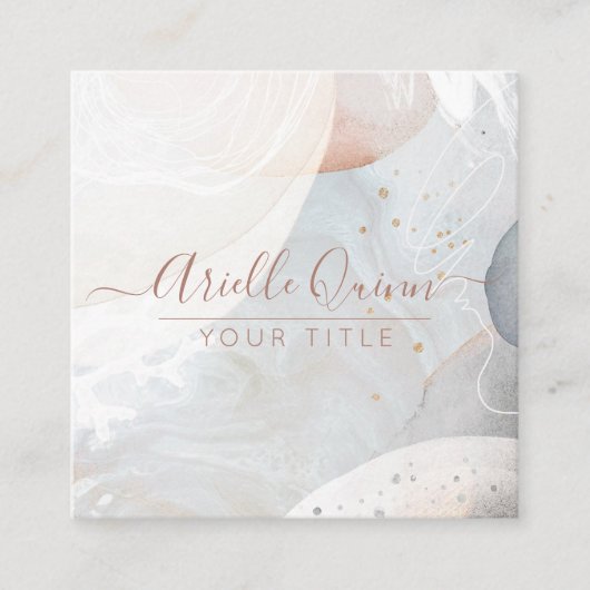 抽象芸術の色の形状 スクエア名刺 (正面)