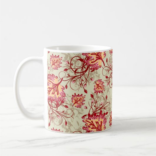 抽象芸術の色の濃いパターン（背景抽象） コーヒーマグカップ (左)