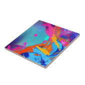 抽象芸術の色の青い明るい赤紫色オレンジ タイル (側面)